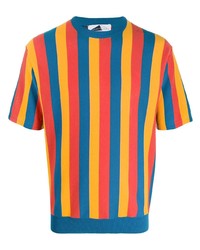 T-shirt à col rond à rayures verticales multicolore Anglozine