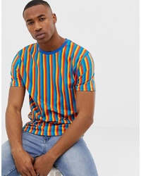 T-shirt à col rond à rayures verticales multicolore ASOS DESIGN