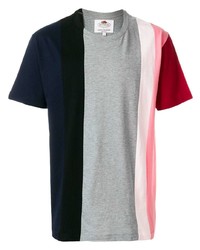 T-shirt à col rond à rayures verticales multicolore Cédric Charlier