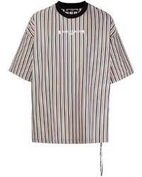 T-shirt à col rond à rayures verticales multicolore Mastermind Japan