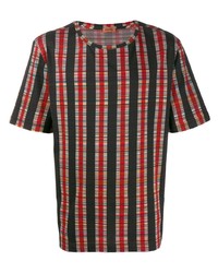 T-shirt à col rond à rayures verticales multicolore Missoni