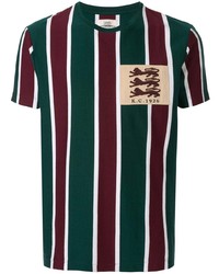 T-shirt à col rond à rayures verticales vert foncé Kent & Curwen