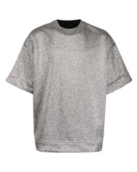 T-shirt à col rond argenté Jil Sander