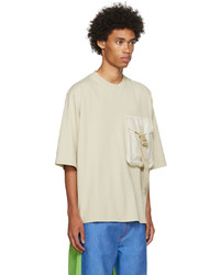 T-shirt à col rond beige Moncler Genius