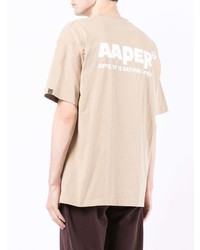 T-shirt à col rond beige AAPE BY A BATHING APE