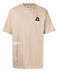 T-shirt à col rond beige AAPE BY A BATHING APE