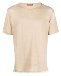 T-shirt à col rond beige Alanui