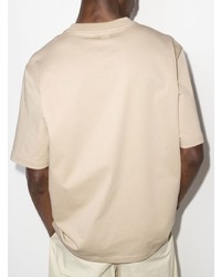 T-shirt à col rond beige Ami Paris