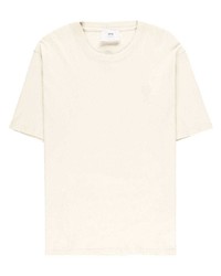 T-shirt à col rond beige Ami Paris