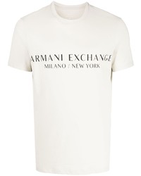 T-shirt à col rond beige Armani Exchange