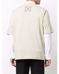 T-shirt à col rond beige Off-White