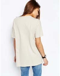 T-shirt à col rond beige