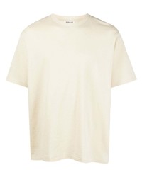 T-shirt à col rond beige Auralee