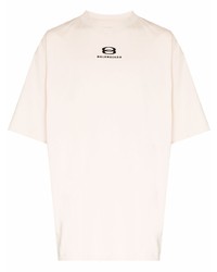 T-shirt à col rond beige Balenciaga