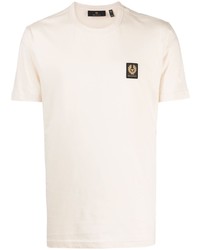 T-shirt à col rond beige Belstaff