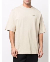 T-shirt à col rond beige Off-White