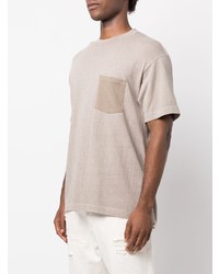 T-shirt à col rond beige John Elliott