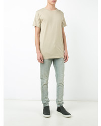 T-shirt à col rond beige John Elliott