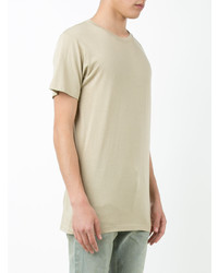 T-shirt à col rond beige John Elliott