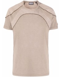 T-shirt à col rond beige Diesel