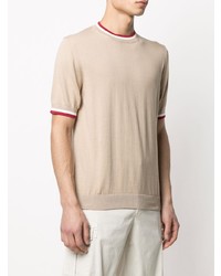 T-shirt à col rond beige Eleventy