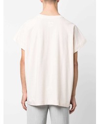 T-shirt à col rond beige Homme Plissé Issey Miyake