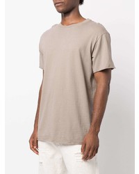 T-shirt à col rond beige John Elliott