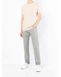 T-shirt à col rond beige Kiton