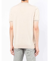 T-shirt à col rond beige Kiton