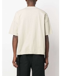 T-shirt à col rond beige Rick Owens DRKSHDW