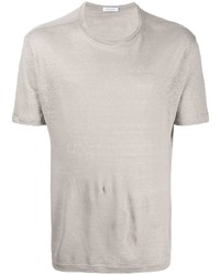 T-shirt à col rond beige Cruciani