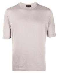 T-shirt à col rond beige Dell'oglio