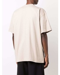 T-shirt à col rond beige MSGM