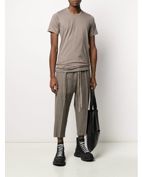 T-shirt à col rond beige Rick Owens