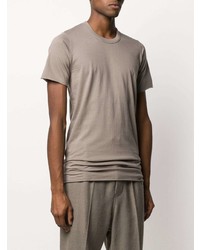 T-shirt à col rond beige Rick Owens