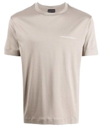 T-shirt à col rond beige Emporio Armani