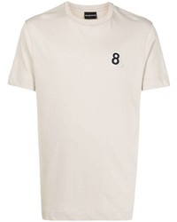 T-shirt à col rond beige Emporio Armani