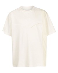 T-shirt à col rond beige Feng Chen Wang