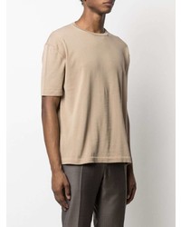 T-shirt à col rond beige Drumohr