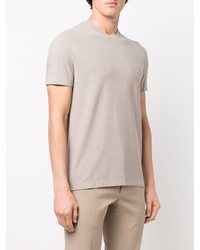 T-shirt à col rond beige Zanone