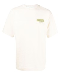 T-shirt à col rond beige Gcds