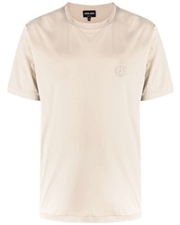 T-shirt à col rond beige Giorgio Armani