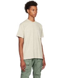 T-shirt à col rond beige John Elliott