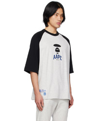 T-shirt à col rond beige AAPE BY A BATHING APE