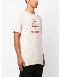 T-shirt à col rond beige Isabel Marant