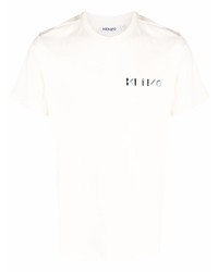 T-shirt à col rond beige Kenzo