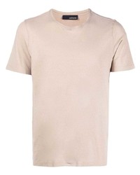 T-shirt à col rond beige Lardini