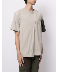 T-shirt à col rond beige Feng Chen Wang