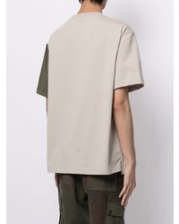 T-shirt à col rond beige Feng Chen Wang