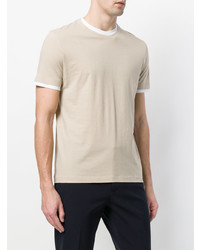 T-shirt à col rond beige Paolo Pecora